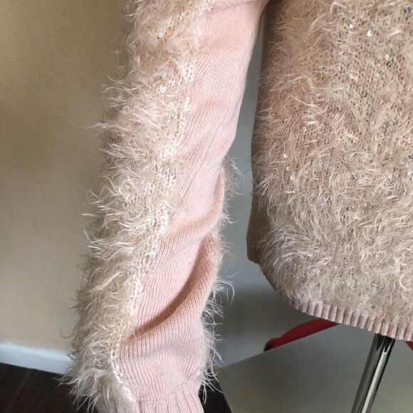3/$25 TROUVE Knit and Sequin Pink Sweater.Size S - Picture 9 of 11